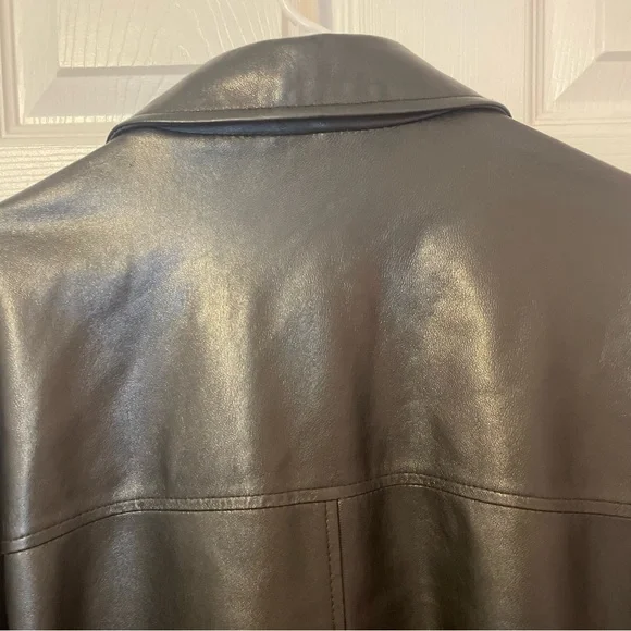 Men’s Genuine Leather Black Bomber Jacket - Picture 11 of 11